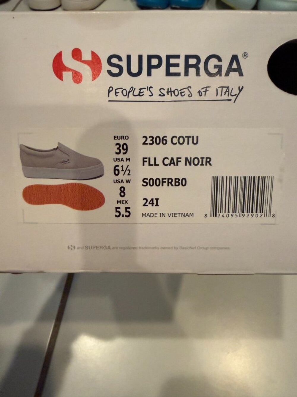 NEW Superga 2306 Cotu Slip On Sneakers Beige Canvas US 8 EU 39
